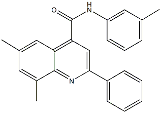 6,8-dimethyl-N-(3-methylphenyl)-2-phenyl-4-quinolinecarboxamide Struktur