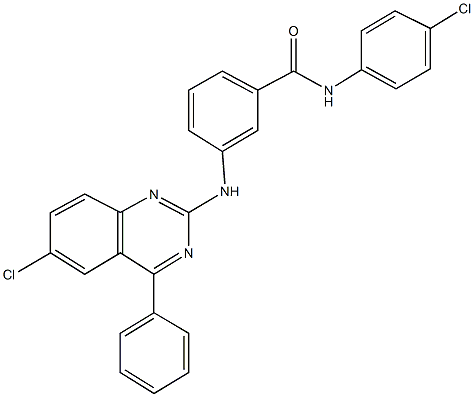 N-(4-chlorophenyl)-3-[(6-chloro-4-phenylquinazolin-2-yl)amino]benzamide Struktur