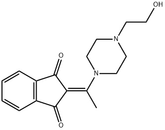 2-{1-[4-(2-hydroxyethyl)-1-piperazinyl]ethylidene}-1H-indene-1,3(2H)-dione Struktur