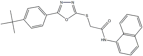 2-{[5-(4-tert-butylphenyl)-1,3,4-oxadiazol-2-yl]sulfanyl}-N-(1-naphthyl)acetamide Struktur