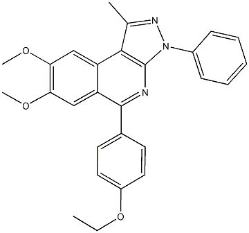 5-(4-ethoxyphenyl)-7,8-dimethoxy-1-methyl-3-phenyl-3H-pyrazolo[3,4-c]isoquinoline Struktur