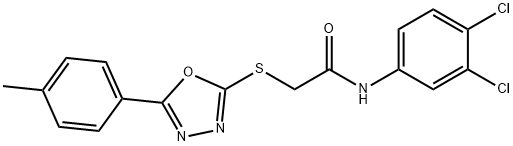 N-(3,4-dichlorophenyl)-2-{[5-(4-methylphenyl)-1,3,4-oxadiazol-2-yl]sulfanyl}acetamide Struktur