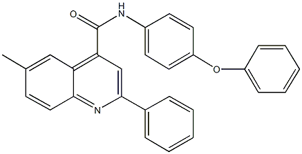 6-methyl-N-(4-phenoxyphenyl)-2-phenyl-4-quinolinecarboxamide Struktur