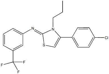 N-(4-(4-chlorophenyl)-3-propyl-1,3-thiazol-2(3H)-ylidene)-N-[3-(trifluoromethyl)phenyl]amine Struktur