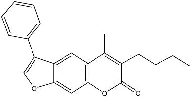 6-butyl-5-methyl-3-phenyl-7H-furo[3,2-g]chromen-7-one Struktur