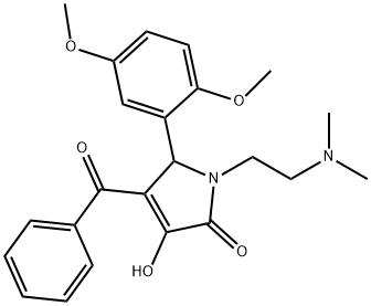 4-benzoyl-5-(2,5-dimethoxyphenyl)-1-[2-(dimethylamino)ethyl]-3-hydroxy-1,5-dihydro-2H-pyrrol-2-one Struktur