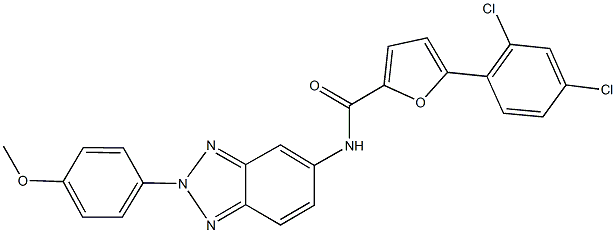 5-(2,4-dichlorophenyl)-N-[2-(4-methoxyphenyl)-2H-1,2,3-benzotriazol-5-yl]-2-furamide Struktur