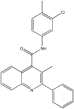 N-(3-chloro-4-methylphenyl)-3-methyl-2-phenyl-4-quinolinecarboxamide Struktur