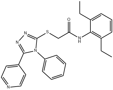 N-(2,6-diethylphenyl)-2-{[4-phenyl-5-(4-pyridinyl)-4H-1,2,4-triazol-3-yl]sulfanyl}acetamide Struktur