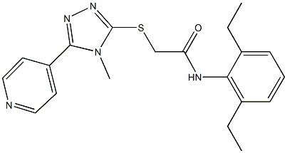 N-(2,6-diethylphenyl)-2-{[4-methyl-5-(4-pyridinyl)-4H-1,2,4-triazol-3-yl]sulfanyl}acetamide Struktur