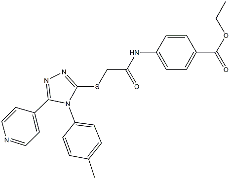 ethyl 4-[({[4-(4-methylphenyl)-5-(4-pyridinyl)-4H-1,2,4-triazol-3-yl]sulfanyl}acetyl)amino]benzoate Struktur