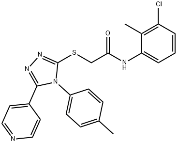 N-(3-chloro-2-methylphenyl)-2-{[4-(4-methylphenyl)-5-(4-pyridinyl)-4H-1,2,4-triazol-3-yl]sulfanyl}acetamide Struktur