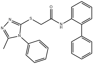 N-[1,1'-biphenyl]-2-yl-2-[(5-methyl-4-phenyl-4H-1,2,4-triazol-3-yl)sulfanyl]acetamide Struktur