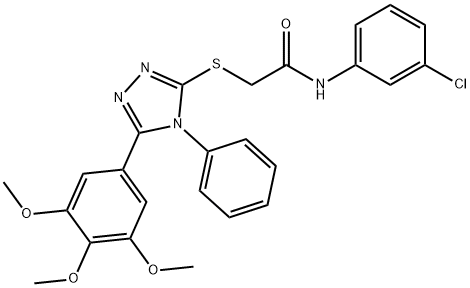 N-(3-chlorophenyl)-2-{[4-phenyl-5-(3,4,5-trimethoxyphenyl)-4H-1,2,4-triazol-3-yl]sulfanyl}acetamide Struktur