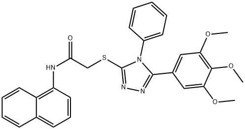 N-(1-naphthyl)-2-{[4-phenyl-5-(3,4,5-trimethoxyphenyl)-4H-1,2,4-triazol-3-yl]sulfanyl}acetamide Struktur