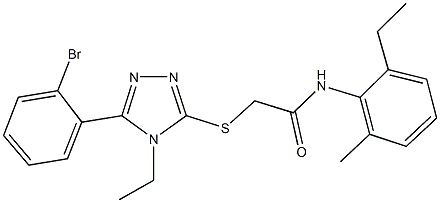 2-{[5-(2-bromophenyl)-4-ethyl-4H-1,2,4-triazol-3-yl]sulfanyl}-N-(2-ethyl-6-methylphenyl)acetamide Struktur