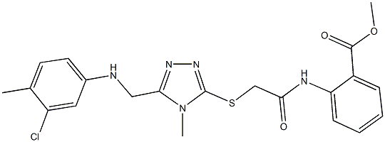 methyl 2-{[({5-[(3-chloro-4-methylanilino)methyl]-4-methyl-4H-1,2,4-triazol-3-yl}sulfanyl)acetyl]amino}benzoate Struktur