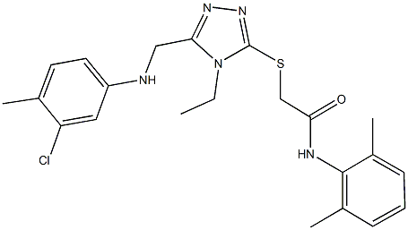 2-({5-[(3-chloro-4-methylanilino)methyl]-4-ethyl-4H-1,2,4-triazol-3-yl}sulfanyl)-N-(2,6-dimethylphenyl)acetamide Struktur