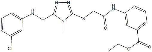 ethyl 3-{[({5-[(3-chloroanilino)methyl]-4-methyl-4H-1,2,4-triazol-3-yl}sulfanyl)acetyl]amino}benzoate Struktur