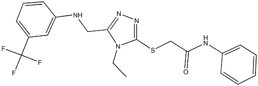 2-{[4-ethyl-5-({[3-(trifluoromethyl)phenyl]amino}methyl)-4H-1,2,4-triazol-3-yl]sulfanyl}-N-phenylacetamide Struktur