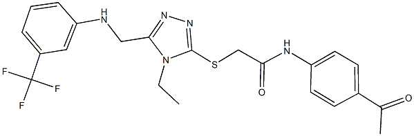 N-(4-acetylphenyl)-2-[(4-ethyl-5-{[3-(trifluoromethyl)anilino]methyl}-4H-1,2,4-triazol-3-yl)sulfanyl]acetamide Struktur