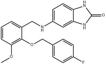 5-({2-[(4-fluorobenzyl)oxy]-3-methoxybenzyl}amino)-1,3-dihydro-2H-benzimidazol-2-one Struktur