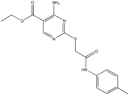 ethyl 4-amino-2-({2-[(4-methylphenyl)amino]-2-oxoethyl}sulfanyl)pyrimidine-5-carboxylate Struktur