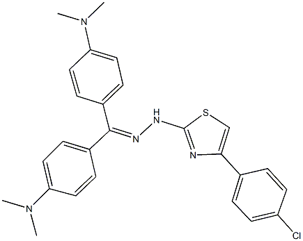 bis[4-(dimethylamino)phenyl]methanone [4-(4-chlorophenyl)-1,3-thiazol-2-yl]hydrazone Struktur