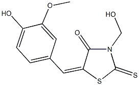 5-(4-hydroxy-3-methoxybenzylidene)-3-(hydroxymethyl)-2-thioxo-1,3-thiazolidin-4-one Struktur