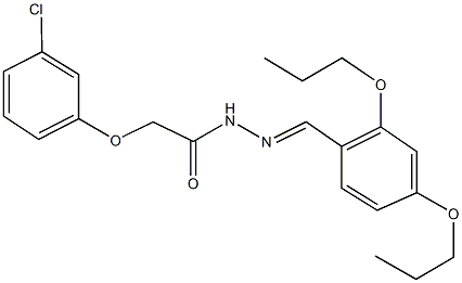 2-(3-chlorophenoxy)-N'-(2,4-dipropoxybenzylidene)acetohydrazide Struktur