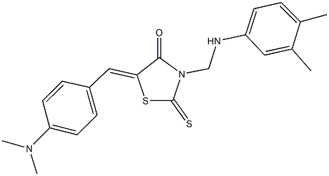 5-[4-(dimethylamino)benzylidene]-3-[(3,4-dimethylanilino)methyl]-2-thioxo-1,3-thiazolidin-4-one Struktur