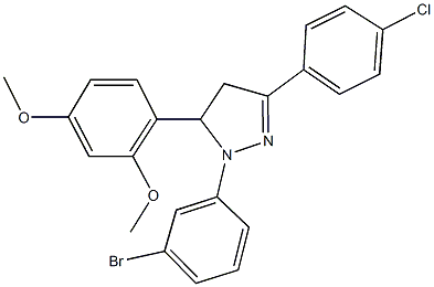 1-(3-bromophenyl)-3-(4-chlorophenyl)-5-(2,4-dimethoxyphenyl)-4,5-dihydro-1H-pyrazole Struktur