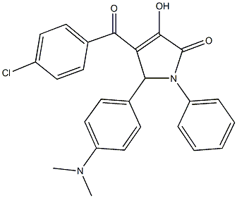 4-(4-chlorobenzoyl)-5-[4-(dimethylamino)phenyl]-3-hydroxy-1-phenyl-1,5-dihydro-2H-pyrrol-2-one Struktur