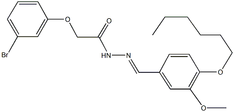 2-(3-bromophenoxy)-N'-[4-(hexyloxy)-3-methoxybenzylidene]acetohydrazide Struktur