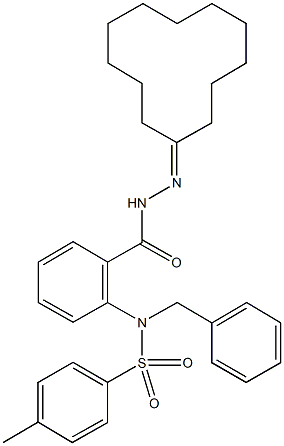 N-benzyl-N-{2-[(2-cyclododecylidenehydrazino)carbonyl]phenyl}-4-methylbenzenesulfonamide Struktur