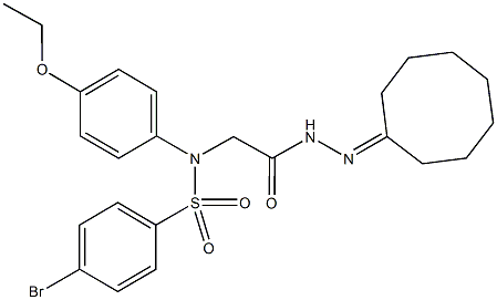 4-bromo-N-[2-(2-cyclooctylidenehydrazino)-2-oxoethyl]-N-(4-ethoxyphenyl)benzenesulfonamide Struktur