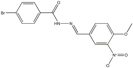 4-bromo-N'-{3-nitro-4-methoxybenzylidene}benzohydrazide Struktur