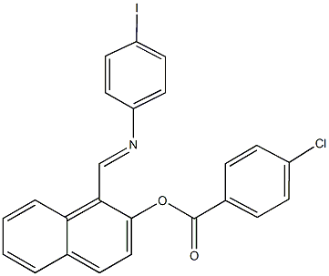 1-{[(4-iodophenyl)imino]methyl}-2-naphthyl 4-chlorobenzoate Struktur