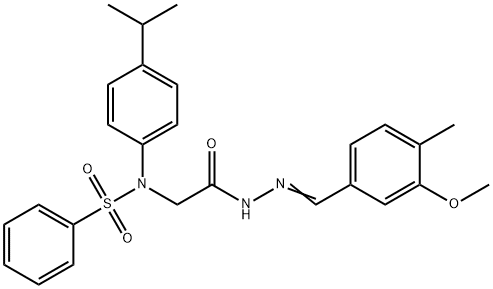 N-(4-isopropylphenyl)-N-{2-[2-(3-methoxy-4-methylbenzylidene)hydrazino]-2-oxoethyl}benzenesulfonamide Struktur