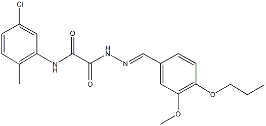 N-(5-chloro-2-methylphenyl)-2-[2-(3-methoxy-4-propoxybenzylidene)hydrazino]-2-oxoacetamide Struktur