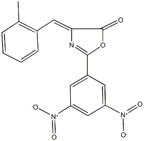 2-{3,5-bisnitrophenyl}-4-(2-methylbenzylidene)-1,3-oxazol-5(4H)-one Struktur