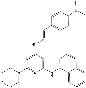 4-(dimethylamino)benzaldehyde [4-(4-morpholinyl)-6-(1-naphthylamino)-1,3,5-triazin-2-yl]hydrazone Struktur