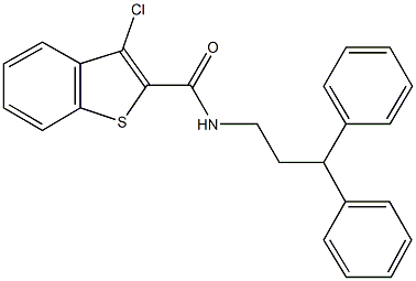 3-chloro-N-(3,3-diphenylpropyl)-1-benzothiophene-2-carboxamide Struktur