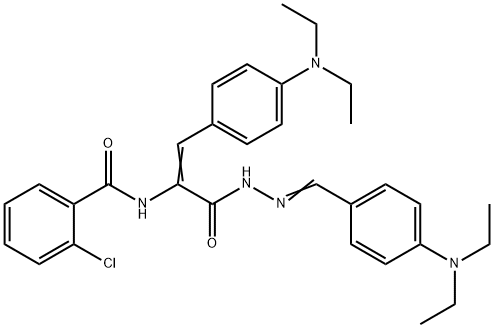 2-chloro-N-{1-({2-[4-(diethylamino)benzylidene]hydrazino}carbonyl)-2-[4-(diethylamino)phenyl]vinyl}benzamide Struktur