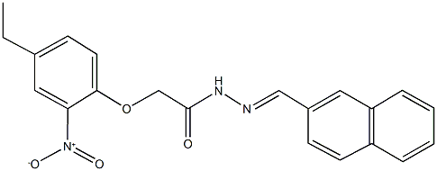 2-{4-ethyl-2-nitrophenoxy}-N'-(2-naphthylmethylene)acetohydrazide Struktur