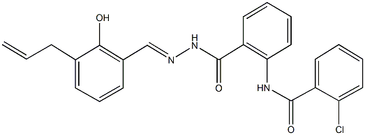 N-(2-{[2-(3-allyl-2-hydroxybenzylidene)hydrazino]carbonyl}phenyl)-2-chlorobenzamide Struktur