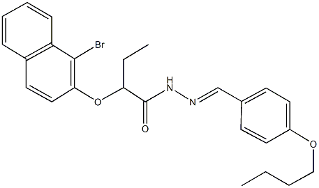 2-[(1-bromo-2-naphthyl)oxy]-N'-(4-butoxybenzylidene)butanohydrazide Struktur