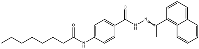 N-[4-({2-[1-(1-naphthyl)ethylidene]hydrazino}carbonyl)phenyl]octanamide Struktur