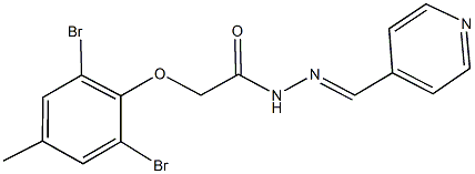 2-(2,6-dibromo-4-methylphenoxy)-N'-(4-pyridinylmethylene)acetohydrazide Struktur