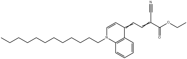 ethyl 2-cyano-4-(1-dodecyl-4(1H)-quinolinylidene)-2-butenoate Struktur